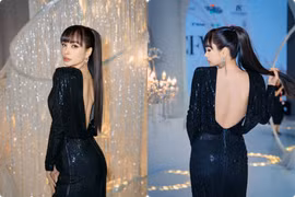 Cựu mẫu Thuý Hạnh khoe trọn tấm lưng trần khi dự sự kiện