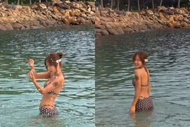 Phương Ly khoe dáng với bikini nhỏ xíu, visual tuổi U40 ai cũng 'choáng'