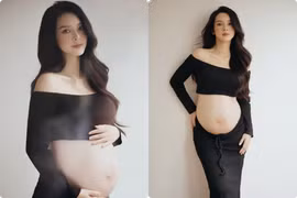 Quỳnh Lương đẹp dịu dàng khoe bụng bầu cuối thai kỳ