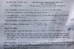 Đề thi, gợi ý cách giải môn Toán khối B, D 2014