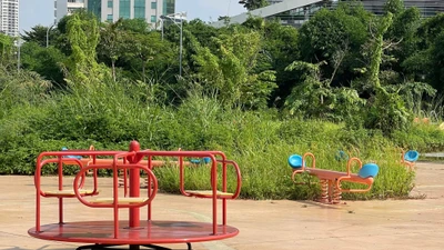 Nhếch nhác công viên hồ điều hòa 744 tỷ ở Hà Nội