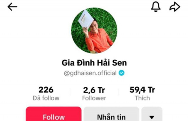 Kênh TikTok với 2,6 triệu lượt follow "Gia đình Hải Sen"/ Ảnh CAND Kênh TikTok với 2,6 triệu lượt follow "Gia đình Hải Sen"/ Ảnh CAND