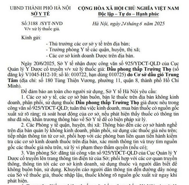 Công văn của Sở Y tế Hà Nội về xử lý thuốc giả/Ảnh chụp màn hình 11.jpg