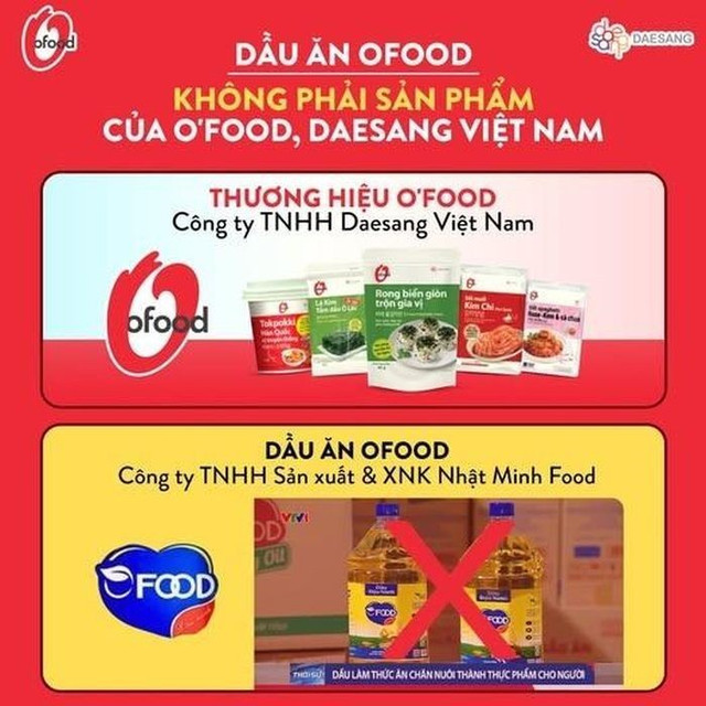 Công ty TNHH Daesang Việt Nam khẳng định sản phẩm Dầu ăn Ofood của Công ty TNHH Sản xuất và Xuất nhập khẩu Nhật Minh Food không liên quan thương hiệu O'Food của doanh nghiệp. Ảnh: O'Food Việt Nam. cuu-song-be-gai-11-tuoi-viem-co-tim-7.jpg