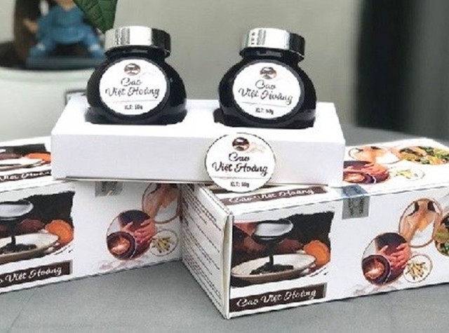 Thực phẩm bảo vệ sức khỏe Cao Việt Hoàng quảng cáo sai phép, vi phạm quy định pháp luật. Ảnh: VFA cao-viet-hoang.jpg