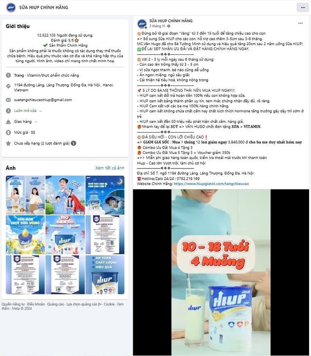 Nội dung quảng cáo sữa Hiup trên các nền tảng mạng xã hội/ congly.vn 10.jpg