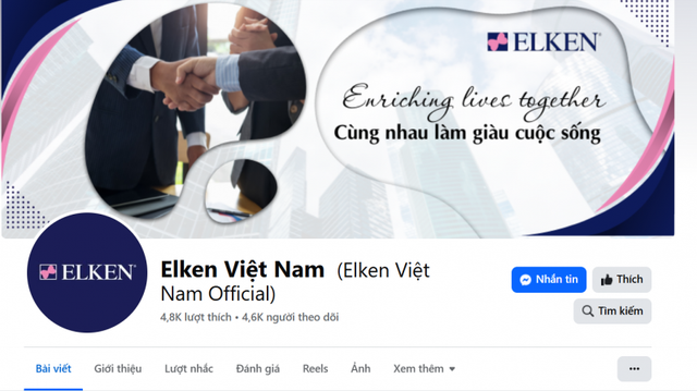 Một trang mạng xã hội của Công ty TNHH Elken International Việt Nam (Ảnh CAND). Một trang mạng xã hội của Công ty TNHH Elken International Việt Nam (Ảnh CAND).