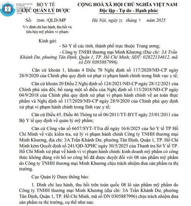 Công văn thu hồi của Cục quản lý Dược/Ảnh chụp màn hình 222-8858.jpg