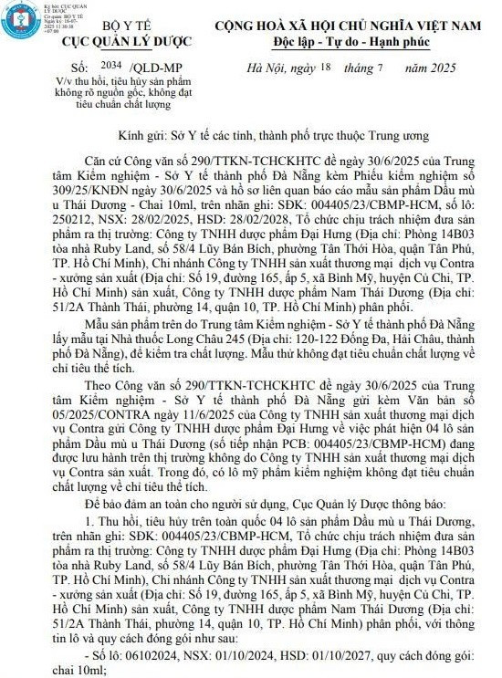 Thông báo của Cục Quản lý Dược/Ảnh chụp màn hình 1.jpg