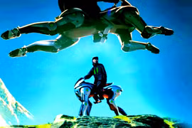 Thích thú xem ngựa robot cõng người băng băng leo núi 