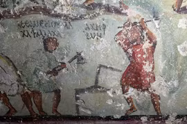 Hầm mộ cổ 2.000 năm tại Jordan hé lộ truyện tranh sớm nhất