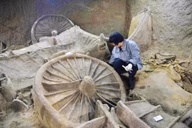 Phát hiện kinh ngạc hố chôn 4 xe ngựa thời Xuân Thu Trung Quốc