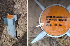 Thiết bị mồi bẫy AN/ALE-50 do Mỹ sản xuất được phát hiện tại Iraq sau một chiến dịch không kích; phần đầu hiển thị thông tin sản xuất tại Mỹ, cho thấy vai trò của khí tài tác chiến điện tử trong né tránh tên lửa phòng không.