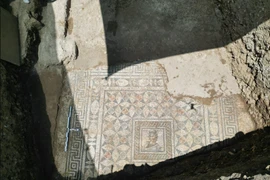 Nàng thơ Calliope xuất hiện trong bức tranh sàn khảm cổ ở thành phố Side