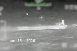 Hành động này diễn ra trên vùng biển quốc tế và do một đội chiến thuật của Lực lượng Bảo vệ Bờ biển Mỹ thực hiện; các quân nhân đổ bộ xuống tàu bằng dây từ trên cao, cho thấy phương thức tiếp cận có sự hỗ trợ của trực thăng. (Nguồn ảnh: X/Kristi Noem)