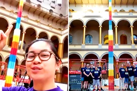 YouTuber dựng khối domino cao hơn 10m, ẵm kỷ lục Guinness