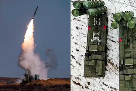 Cảnh phóng tên lửa từ hệ thống phòng không S-400