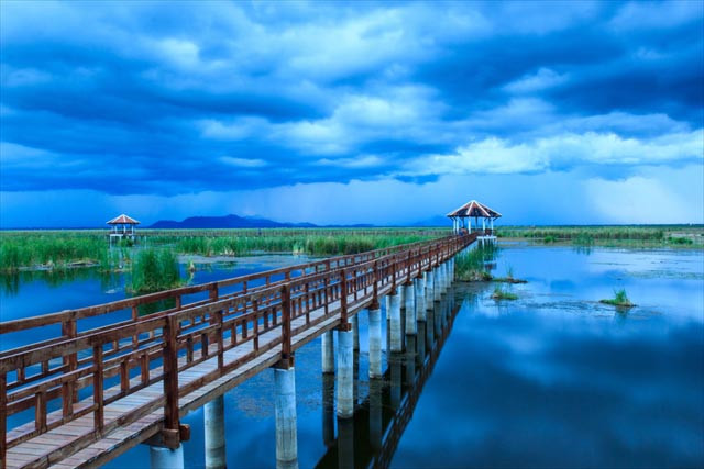 Hang Playa Nakorn Thái Lan trong rừng trong công viên quốc gia biển Khao Samurroi. Hòn đảo nhỏ này được nối liền bởi những cây cầu dài được bắt ngang dọc, du khách có thể đi bộ trên cây cầu này ngắm phong cảnh trước khi khám phá hang động bên trong.