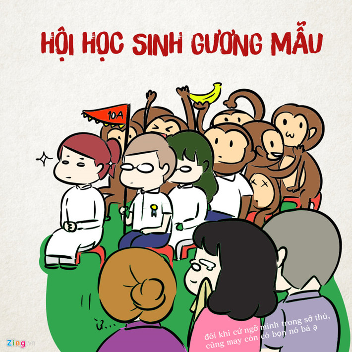 May mắn thay, trong hàng ngũ bát nháo cũng còn những cô cậu gương mẫu. Ngồi hàng đầu, quần áo chỉnh tề, mặt mày sáng sủa, nghiêm túc... Đây đúng chuẩn "con nhà người ta" mà bố mẹ hay nhắc rồi.