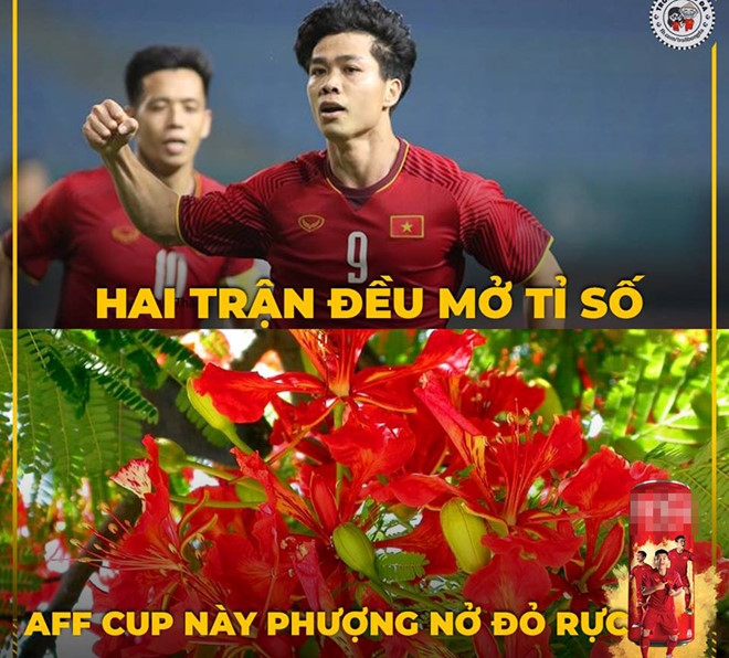 Sau bàn thắng của Công Phượng, bình luận viên chia sẻ thông tin thú vị rằng trước trận Việt Nam gặp Malaysia, Fox Sport châu Á đã nhầm tên Công Phượng thành Nguyen Cuong Phong, khiến người hâm mộ liên tưởng tới "Cuồng phong". Ảnh: Troll bóng đá.