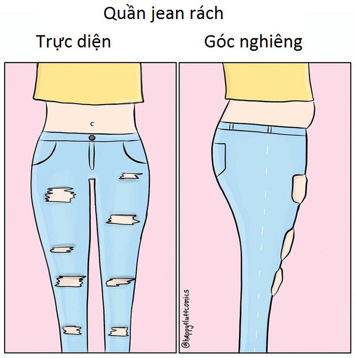 Quần jeans rách hay áo hai dây - những món đồ thời thượng được các cô gái yêu thích - rất dễ trở thành thảm họa thời trang nếu không được mua đúng size hay kết hợp chuẩn xác.