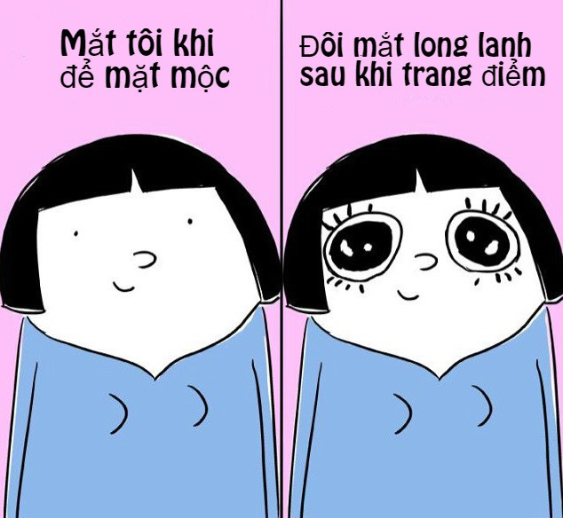 Nỗi khổ của con gái mắt hí là lúc nào cũng phải tìm cách trang điểm để mắt trông to tròn, long lanh hơn. Dù hơi mất thời gian, trang điểm như vậy mới có thể tự tin bước ra đường.