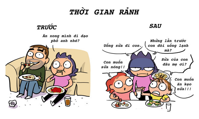 Vợ chồng mới cưới ngoài chuyện hạnh phúc đong đầy thì thời gian rảnh lúc nào cũng nhiều. Thôi tận hưởng nốt thời gian tươi đẹp này đi, vì khi có con rồi, muốn rảnh tay một chút cũng khó lắm.