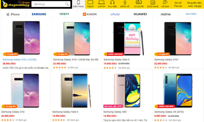 Samsung Galaxy Note 9 chính hãng đang được giảm 3 triệu đồng, còn 19,9 triệu đồng. Trong khi đó, Samsung giảm 3,5 triệu đồng cho hai mẫu máy: S9 chính hãng, giá còn 16,5 triệu đồng và A9 2018, giá còn 8,9 triệu đồng.