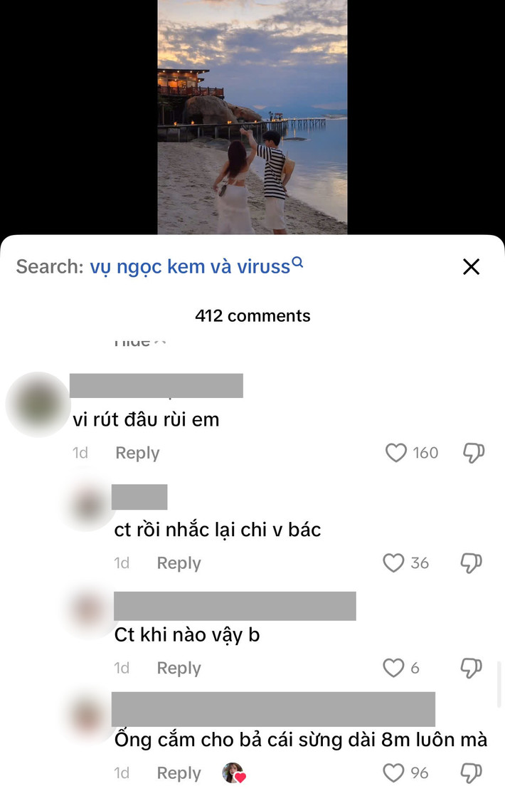 Không dừng lại ở đó, cô còn nhấn "like" một bình luận khác với nội dung: "Ổng cắm cho bả cái sừng dài 8m luôn mà", như ngầm khẳng định việc bị ViruSs phản bội trong thời gian yêu nhau.