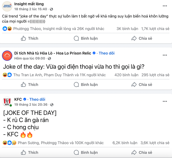 Thời gian gần đây, không ít cư dân mạng sử dụng cụm từ "Joke of the day" trong các bình luận hoặc video để thể hiện sự hài hước, châm biếm hoặc đơn giản chỉ để tạo niềm vui. Vậy "Joke of the day" thực chất có nghĩa là gì và vì sao nó lại hot đến vậy?