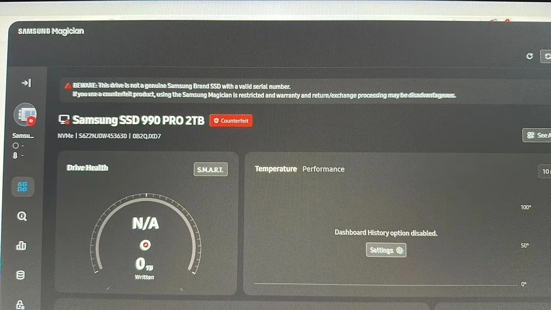 Ham rẻ mua SSD Samsung 2TB giả, Windows cũng bó tay