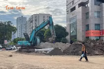 Công trường mở đường nối phố Thành Thái với Nguyễn Khang tăng tốc thi công