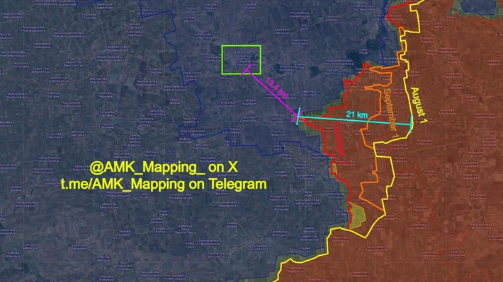 Kênh Deep State, có liên hệ với Tổng cục Tình báo quốc phòng Ukraine (GUR), xác nhận RFAF đã kiểm soát làng Maliivka ở vùng Dnipropetrovsk. Deep State viết: "Đối phương đã kiểm soát Maliyevka và cũng tiến gần Novoivanovka, Voronoe, Okhotnichye và Belaya Gora".