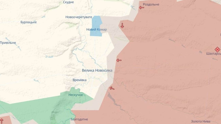 Cho đến nay, hướng tây Velyka Novosyolka và Komar ở cực Nam Donetsk là hướng tiến công thành công nhất của RFAF trong thời gian qua. Chính tại đây, quân Nga đang tiến gần đến ranh giới của tỉnh Dnipropetrovsk ở một số khu vực, bao gồm cả khu vực Maliyevka, và về phía bắc, RFAF đã kiểm soát Dachnoye thuộc Dnipropetrovsk. Tuy nhiên, Bộ Tổng tham mưu AFU tuyên bố rằng, không có đơn vị RFAF nào ở tỉnh Dnipropetrovsk.