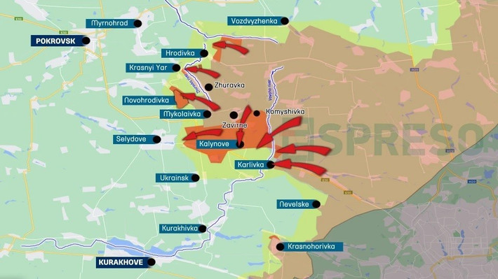 Hiện mặt trận Pokrovsk và Kostiantynivka giờ đây là tâm điểm của chiến trường Nga-Ukraine. RFAF đang trong thế tấn công, nhưng không tấn công dữ dội, trong khi AFU đang phòng thủ nhưng khó khăn về tiếp tế và quân số. Hai bên đang chơi một "cuộc đua sức bền" trên mặt trận rộng 20 km.