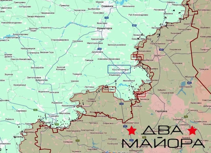 Dịch lên phía trên của Nam Donetsk, trên hướng mặt trận Konstantinovsky, Cụm quân Trung tâm RFAF đang tiến vào Yablonovka và phía bắc ngôi làng, tổ chức bao vây Kostiantynivka từ hai bên sườn; trong khi AFU đang thiếu hụt lực lượng nghiêm trọng.
