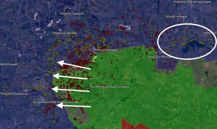 Điều này cho thấy sự hiện diện của thế chủ động chiến thuật từ phía Nga so với Ukraine, và đang dần phát triển thành thế chủ động tác chiến. Ở các khu vực khác trên mặt trận, bức tranh sẽ không khác biệt nhiều, điều này khẳng định kết luận về lợi thế của quân đội Nga so với quân đội Ukraine.