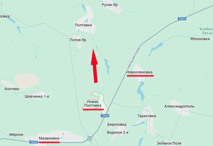 RFAF đã tiến quân mạnh nhất trên chiến trường tỉnh Donetsk và đã đến khu vực trung tâm Nova Poltavka và tiến khoảng 3 km về phía bắc Malynivka. Tuần trước, RFAF đã tiến được hơn 10 km chỉ trong một lần tấn công. Tuy nhiên, RFAF không chỉ tiến nhanh, mà sau khi kiểm soát được một khu vực, họ dừng lại để củng cố trận địa, chuẩn bị mở một cuộc tấn công khác.