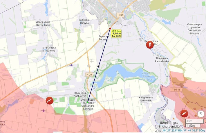Điều đặc biệt là từ làng Aleksandro-Kalinovo đến vùng ngoại ô phía nam của Konstantinovka chỉ hơn 8 km và ở đây không còn ngôi làng nào lớn, để quân Ukraine có thể biến thành “làng xã chiến đấu”; như vậy tốc độ tiến công của RFAF ở khu vực này chắc chắn sẽ rất cao.