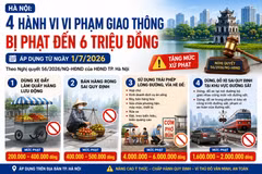 [INFOGRAPHIC] 4 hành vi vi phạm giao thông ở Hà Nội bị phạt đến 6 triệu đồng