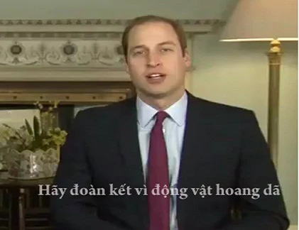 Bố con Thái tử Anh nói tiếng Việt, kêu gọi bảo vệ động vật