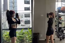 Bảo Hân Helia khoe body "vạn người mê" tại phòng gym