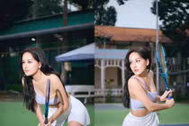 'Hoa hậu chứng khoán' Mai Phương Thúy cực quyến rũ trên sân tennis
