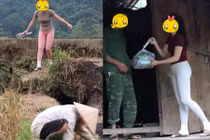 Cô gái mặc quần tập gym bó sát đi từ thiện gây tranh cãi