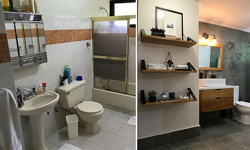 "Lột xác" phòng tắm cũ theo phong cách tối giản đầy hiện đại
