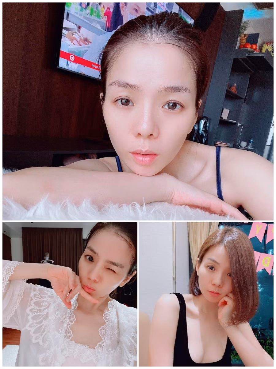 Dù không son phấn cầu kỳ, làn da của nữ ca sĩ vẫn toát lên sự khỏe khoắn, căng bóng khiến người hâm mộ không khỏi trầm trồ.