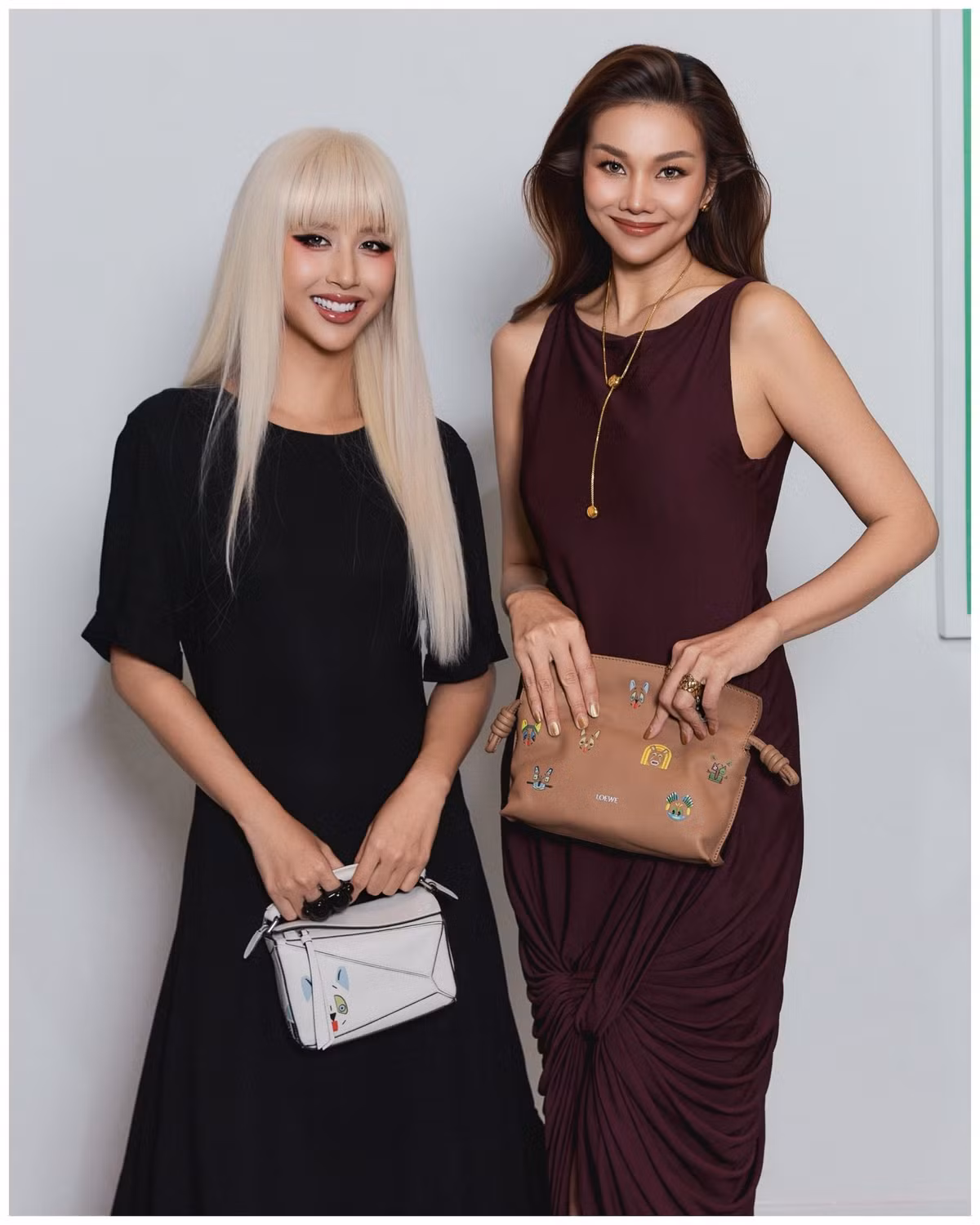 Siêu mẫu Thanh Hằng hội ngộ, đọ sắc vóc với 'em xinh' Quỳnh Anh Shyn trong một sự kiện. Ảnh: FB Thanh Hằng