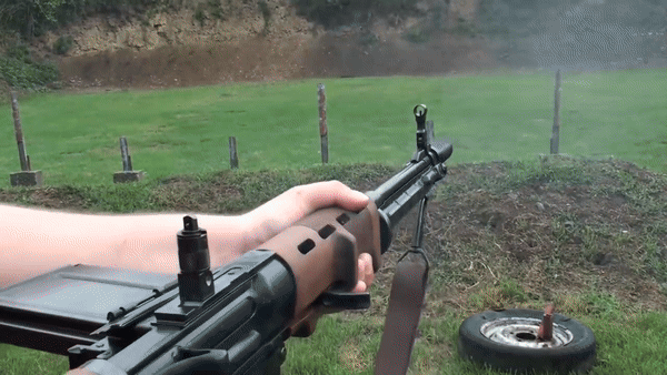 FG-42 là một khẩu súng trường có chế độ điều chỉnh hỏa lực, làm mát bằng không khí. Thoi đẩy khí dài nằm dưới nòng súng và vận hành búa đập quay nhờ hai tay kéo.