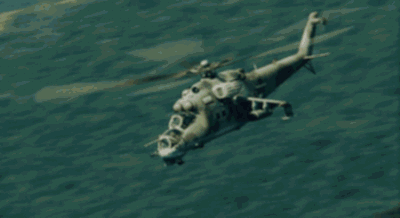 Đòn tấn công của trực thăng Mi-24 khiến cho các lực lượng hồi giáo cực đoan kinh hồn bạt vía.