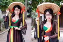 Diện trang phục quan họ Bắc Ninh, hot girl gây tranh cãi